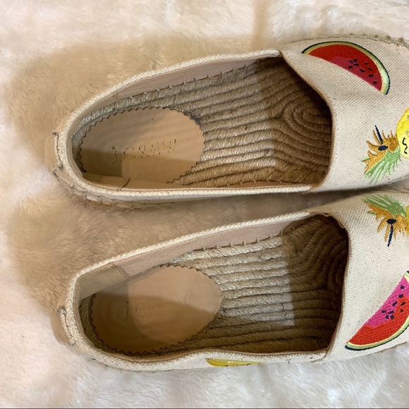 J. Crew Fruit Salad Canvas Espadrilles Loafers Watermelon Pineapple - Picture 4 of 12